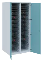 EUROMEDICA D - 90 TRANSPARENT skříň léková boxová, 2-dveřová, 1950x900x735, korpus bílý, dvířka oblo